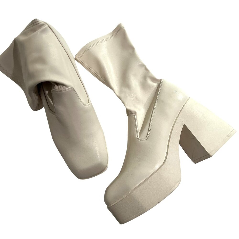 Windsor Smith Baddest Sock Boots in Buttermilk